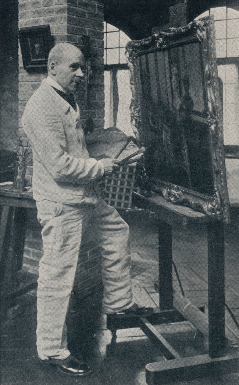 Późny Gaston La Touche w swojej pracowni, c1913. autorstwa Unbekannt