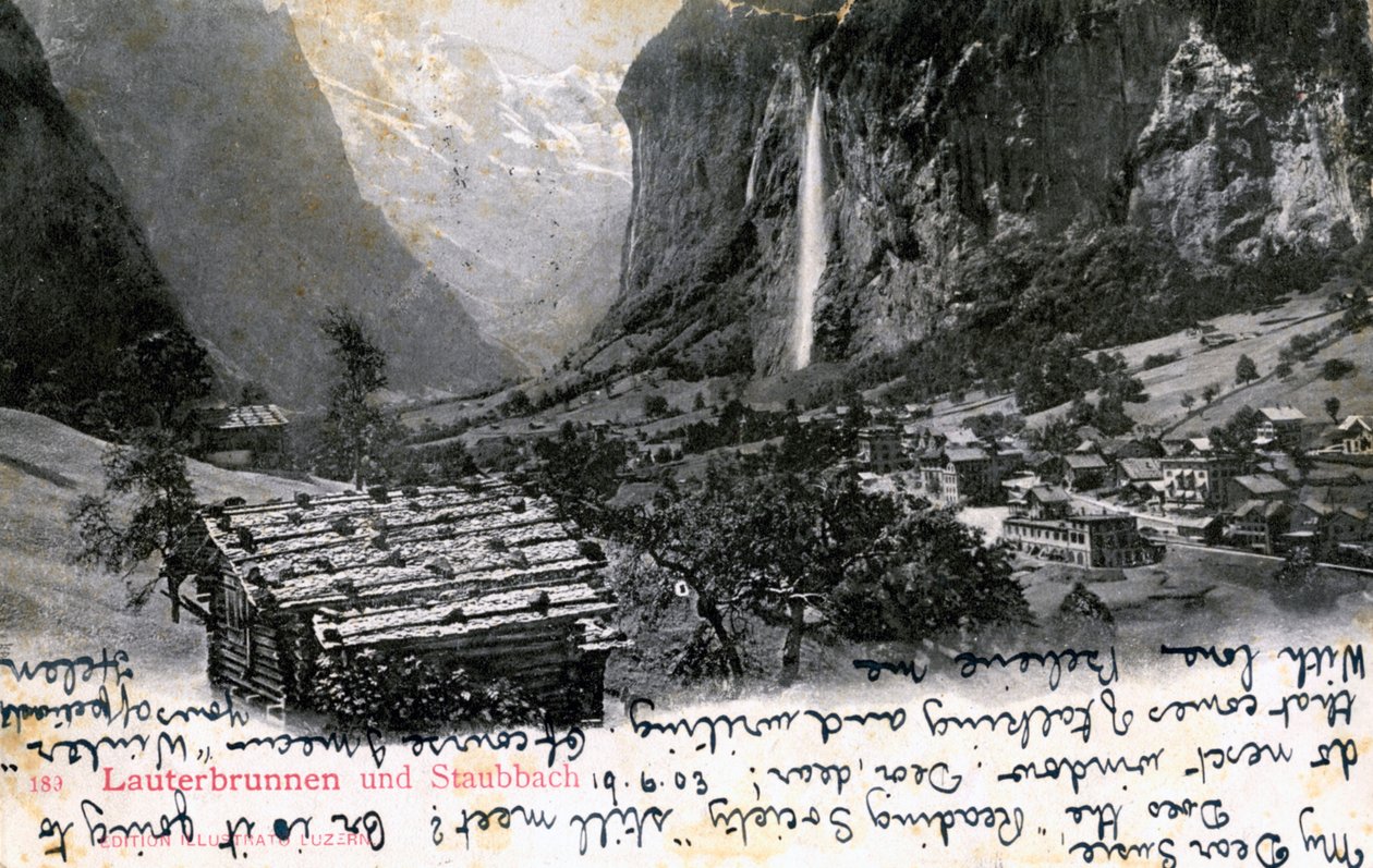 Dolina Lauterbrunnen, Oberland Berneński, Szwajcaria, 1903 autorstwa Unbekannt