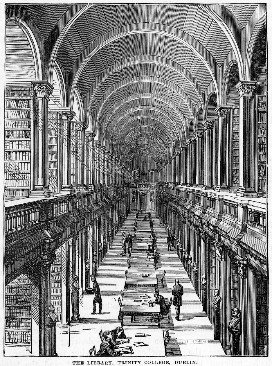 Biblioteka, Trinity College, Dublin, XIX w. autorstwa Unbekannt