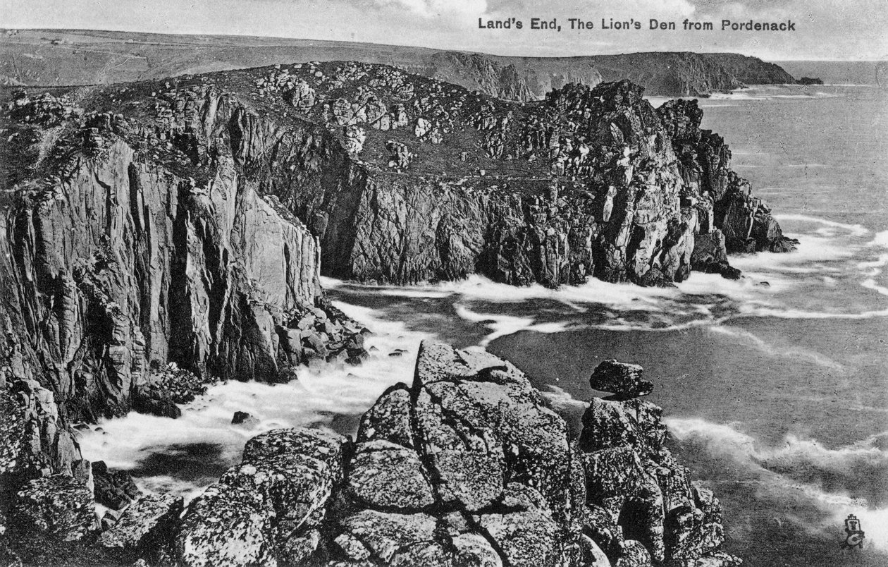 The Lions Den z Pordenack, Lands End, Kornwalia, początek XX wieku autorstwa Unbekannt