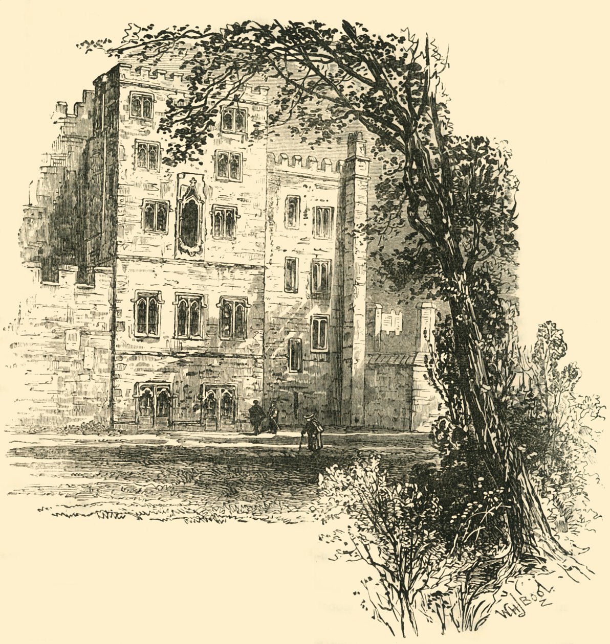 Lollards Tower, Pałac Lambeth, ok. 1878 r. autorstwa Unbekannt
