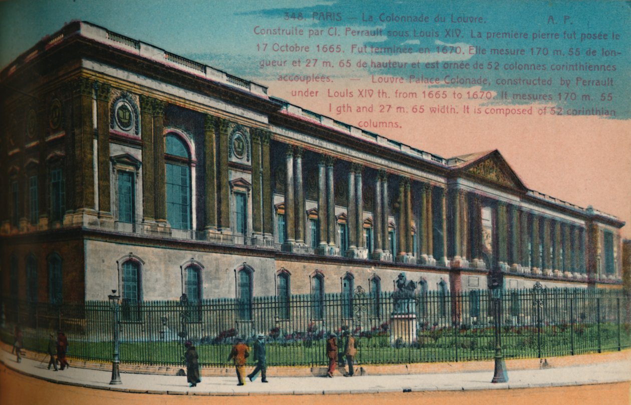 Kolumnada Luwru, Paryż, ok. 1920 autorstwa Unbekannt