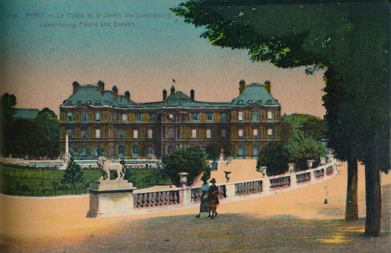 Pałac Luksemburski i Jardin du Luxembourg, Paryż, ok. 1920 autorstwa Unbekannt
