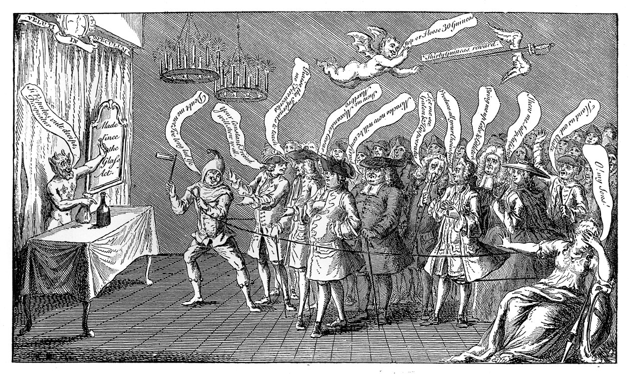 Czarodziej lub Butelka Cungerer. Angielska łatwowierność: czyli Yere all Bottled, 1749 autorstwa Unbekannt