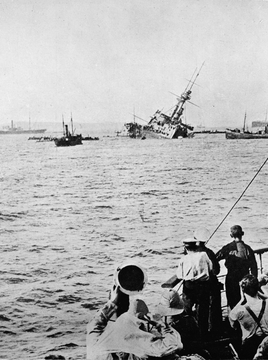 Majestic zatonął po storpedowaniu przez wrogi okręt podwodny, 1915 autorstwa Unbekannt