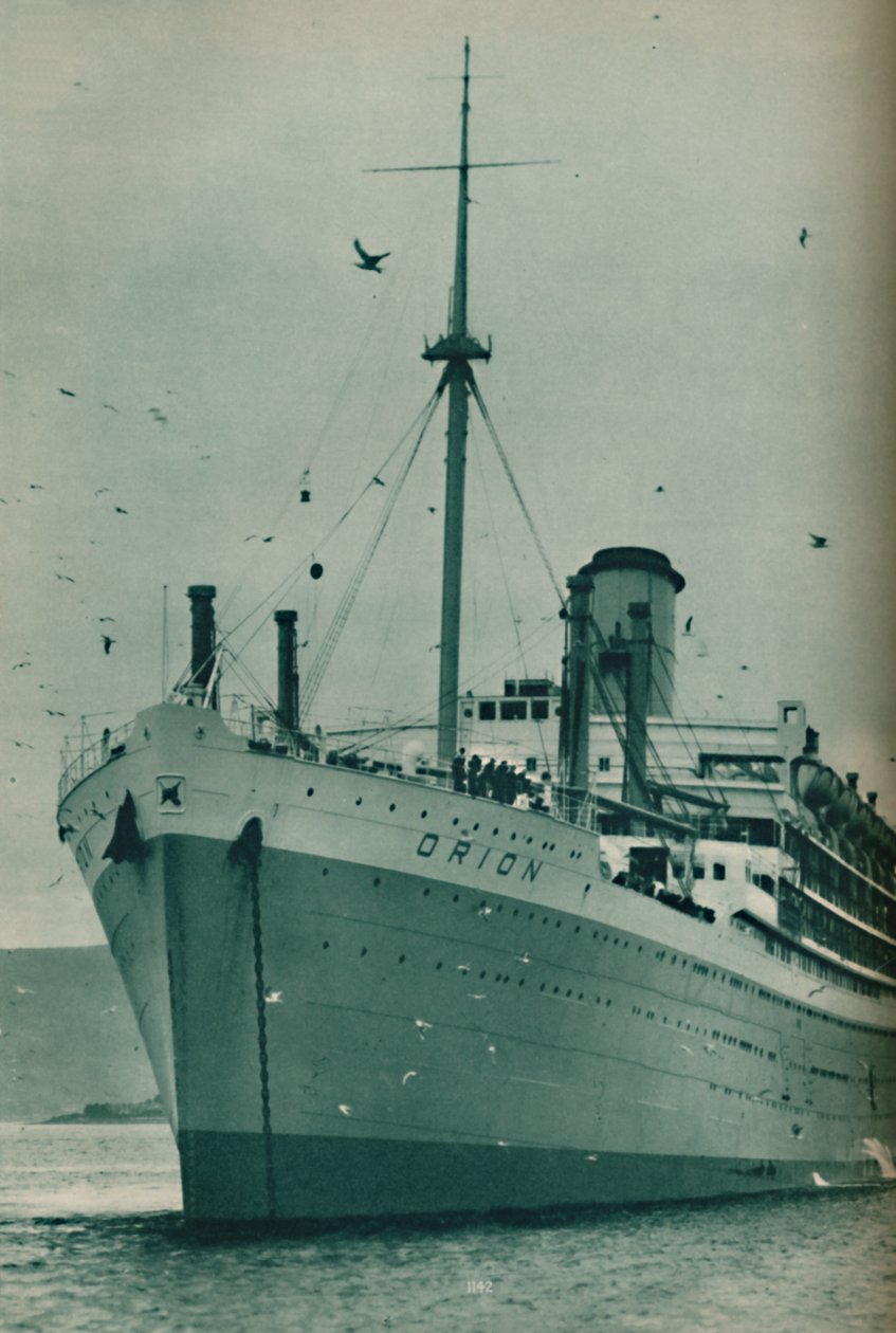 Majestat wielkiego liniowca – Orion na kotwicy, 1937 autorstwa Unbekannt