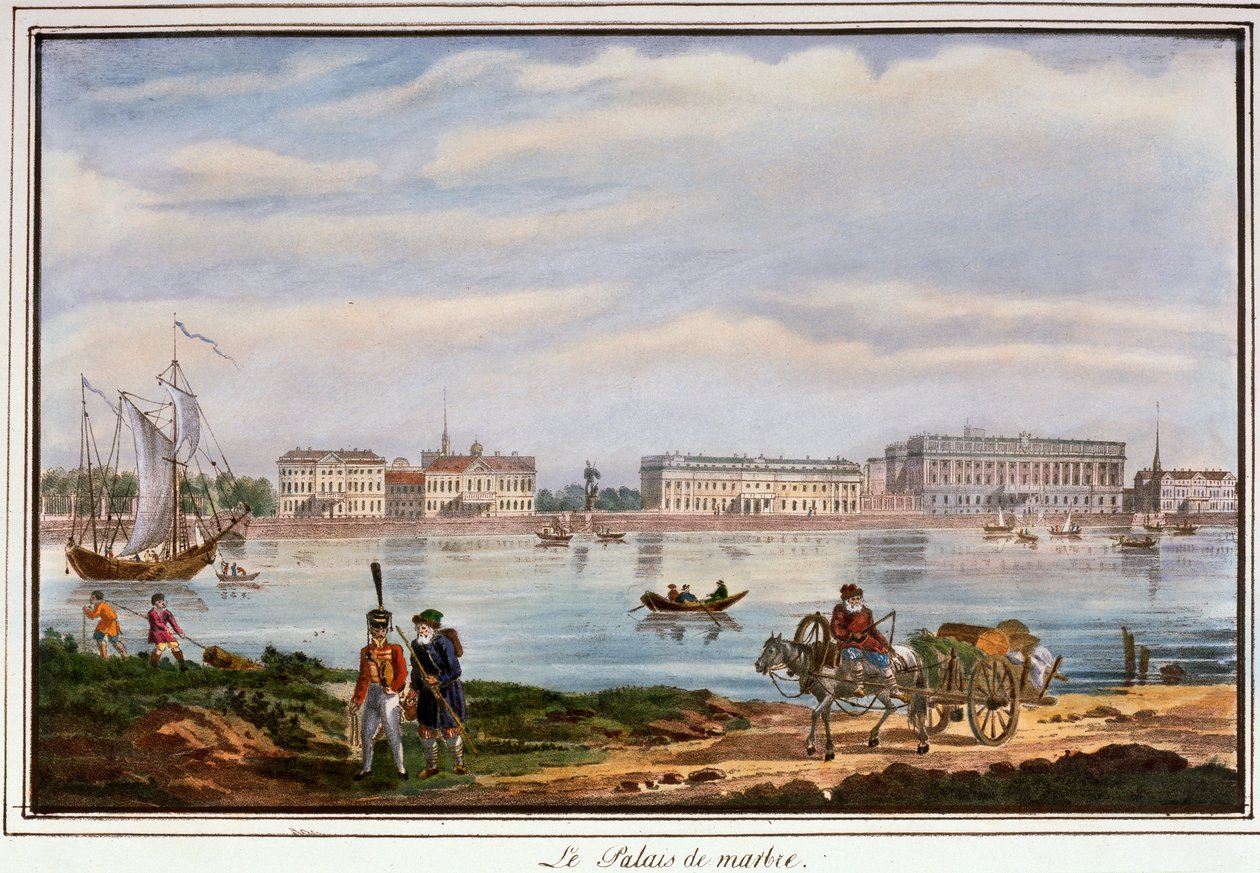Pałac Marmurowy i Nabrzeże Newy, Sankt Petersburg, Rosja, 1822 autorstwa Unbekannt
