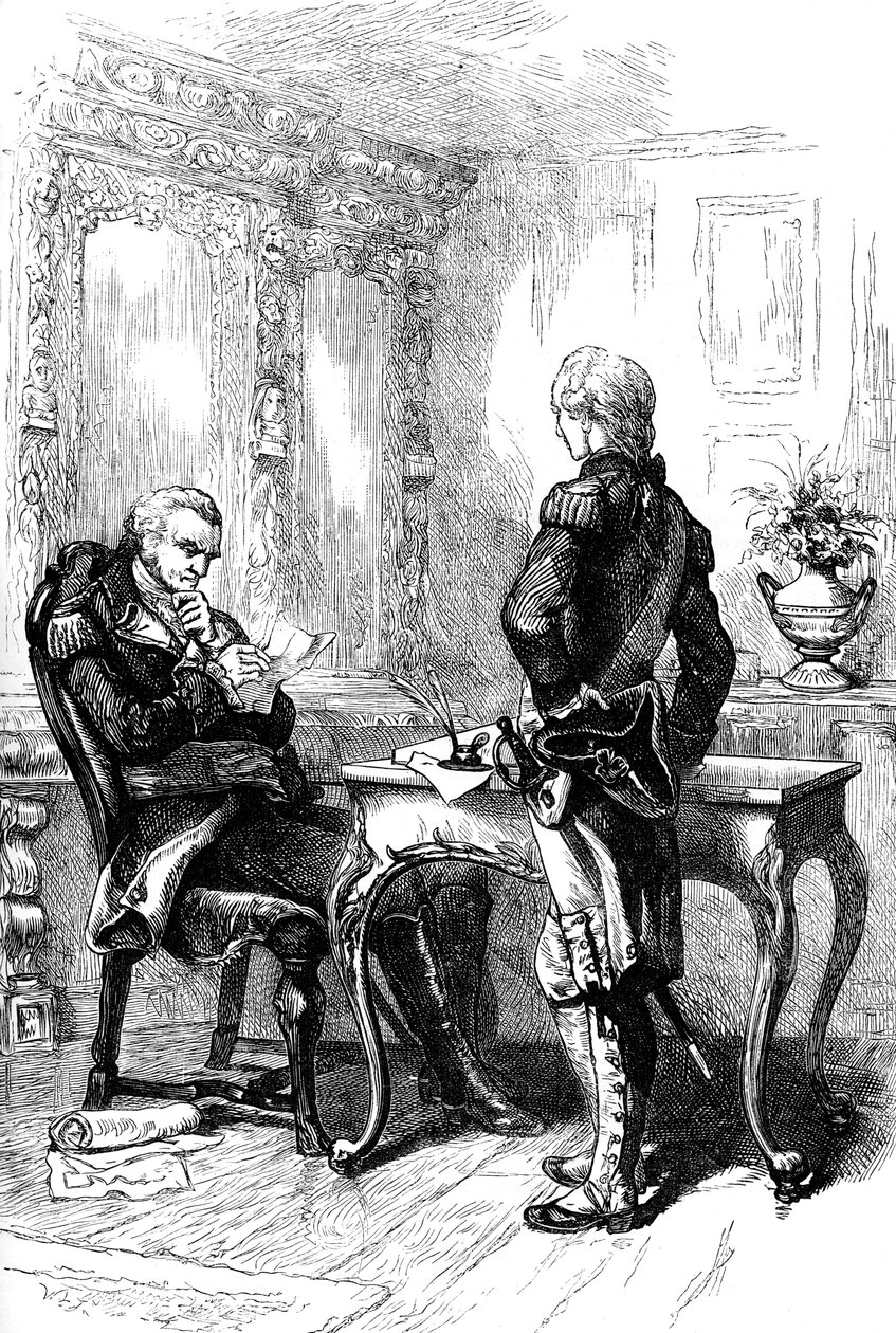 Markiz de Lafayette z Jerzym Waszyngtonem, c1775-1781 c1880 autorstwa Unbekannt