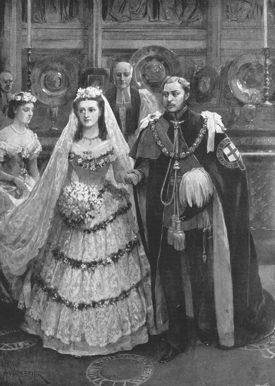 Ślub księcia Walii z duńską księżniczką Aleksandrą..., Windsor, 1863, 1901. autorstwa Unbekannt