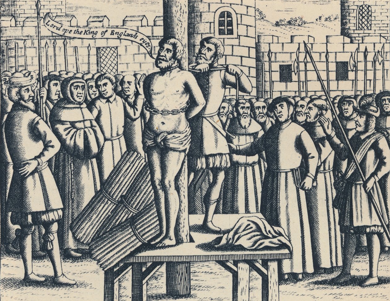 Męczeństwo mistrza Williama Tindalla we Flandrii przy zamku Vilvoorde, 1563, 1947 autorstwa Unbekannt