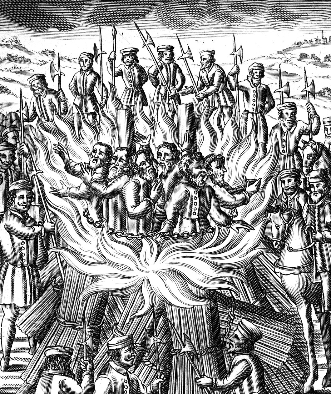 Męczeństwo sześciu mężczyzn w Brainford, 1558 autorstwa Unbekannt