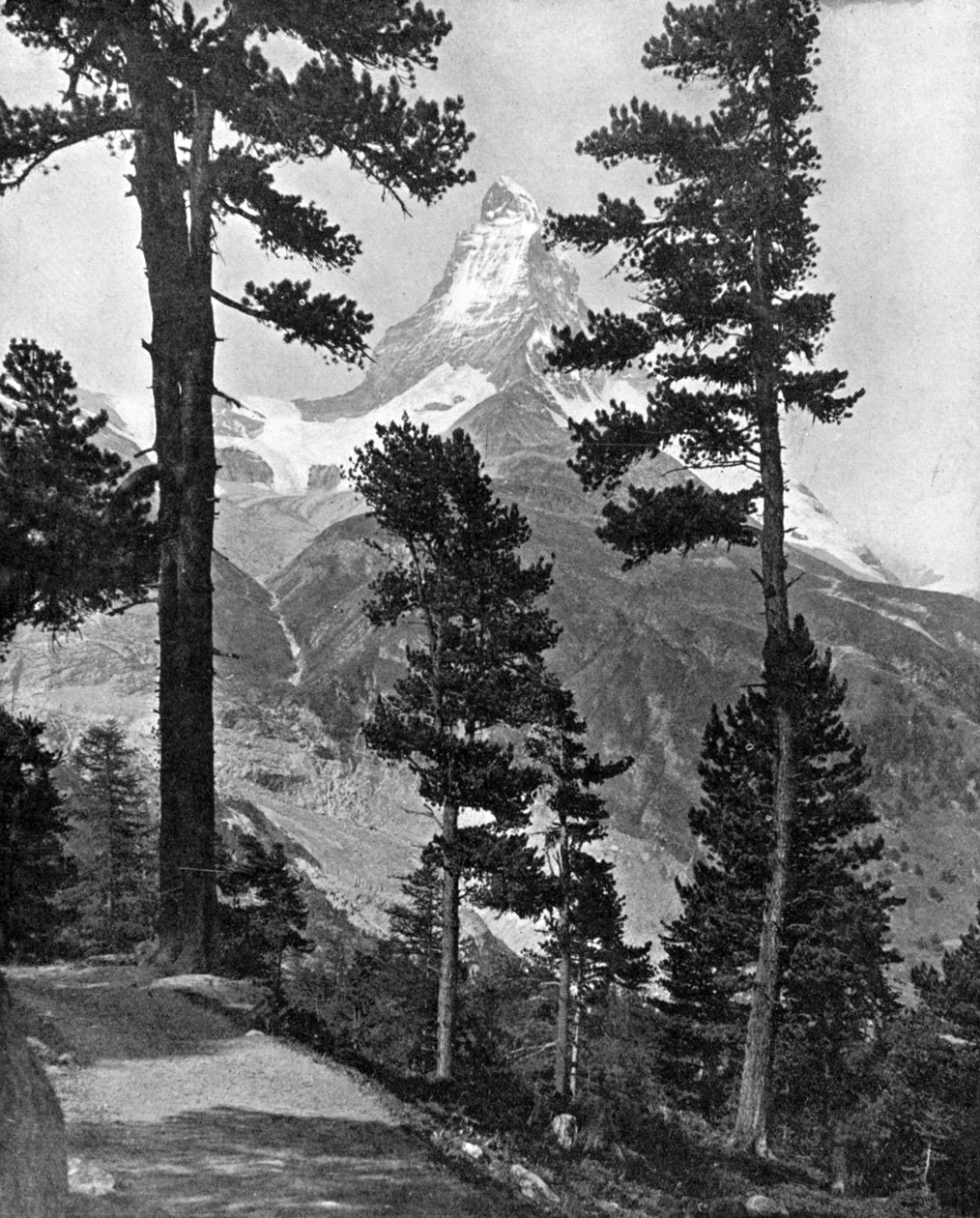 Matterhorn widziany ze ścieżki Riffel, Alpy, XX wiek autorstwa Unbekannt