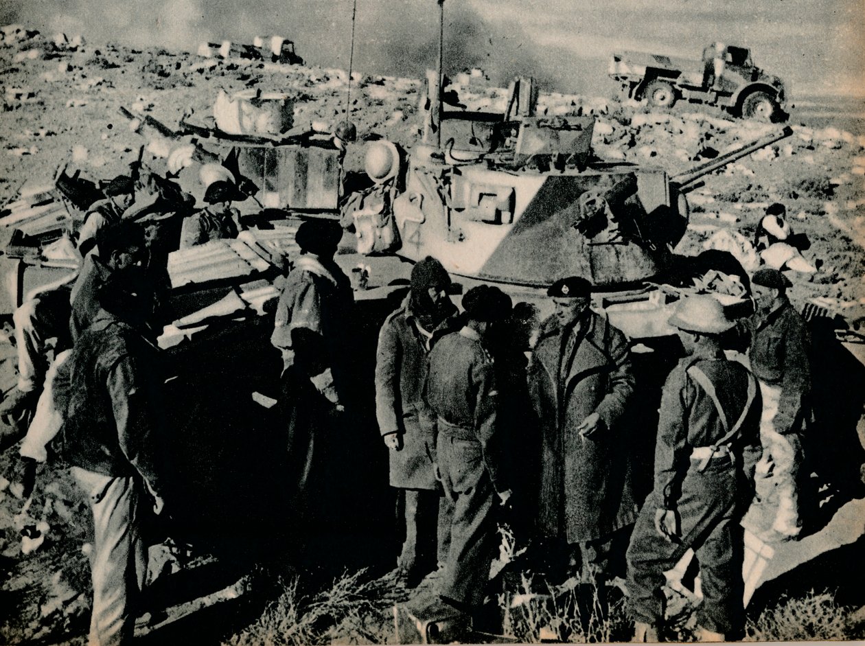 Spotkanie w El Dudzie. 26 listopada garnizon Tobruk zdobył El Dudę, 1941 1944 autorstwa Unbekannt