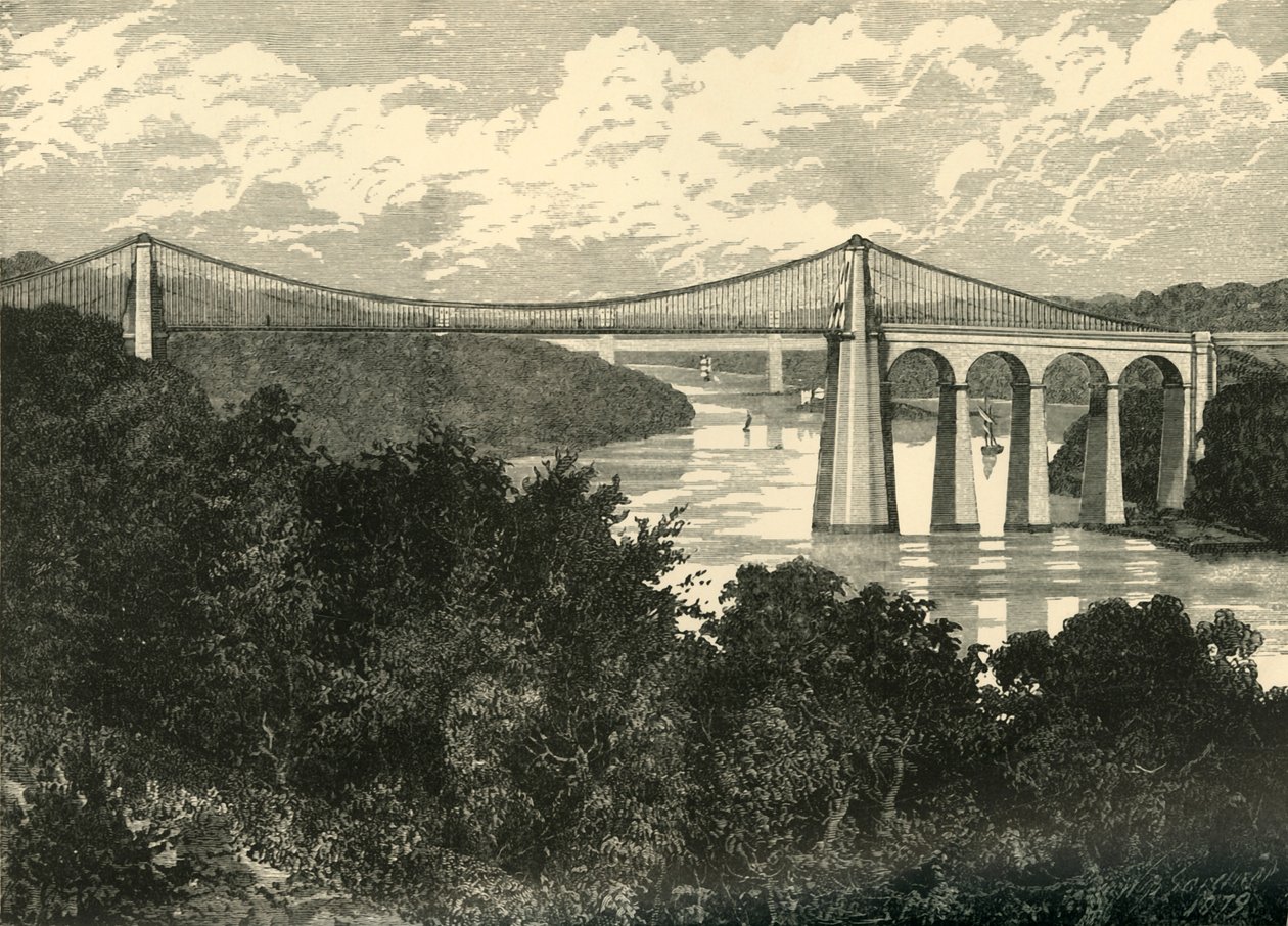 Most wiszący Menai, 1898 r. autorstwa Unbekannt