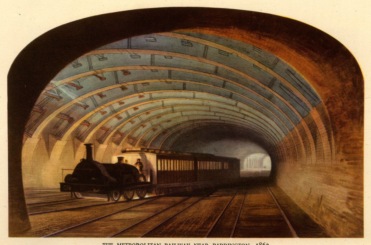 „Kolej Metropolitalna pod Paddington, 1863”, 1945 r. autorstwa Unbekannt