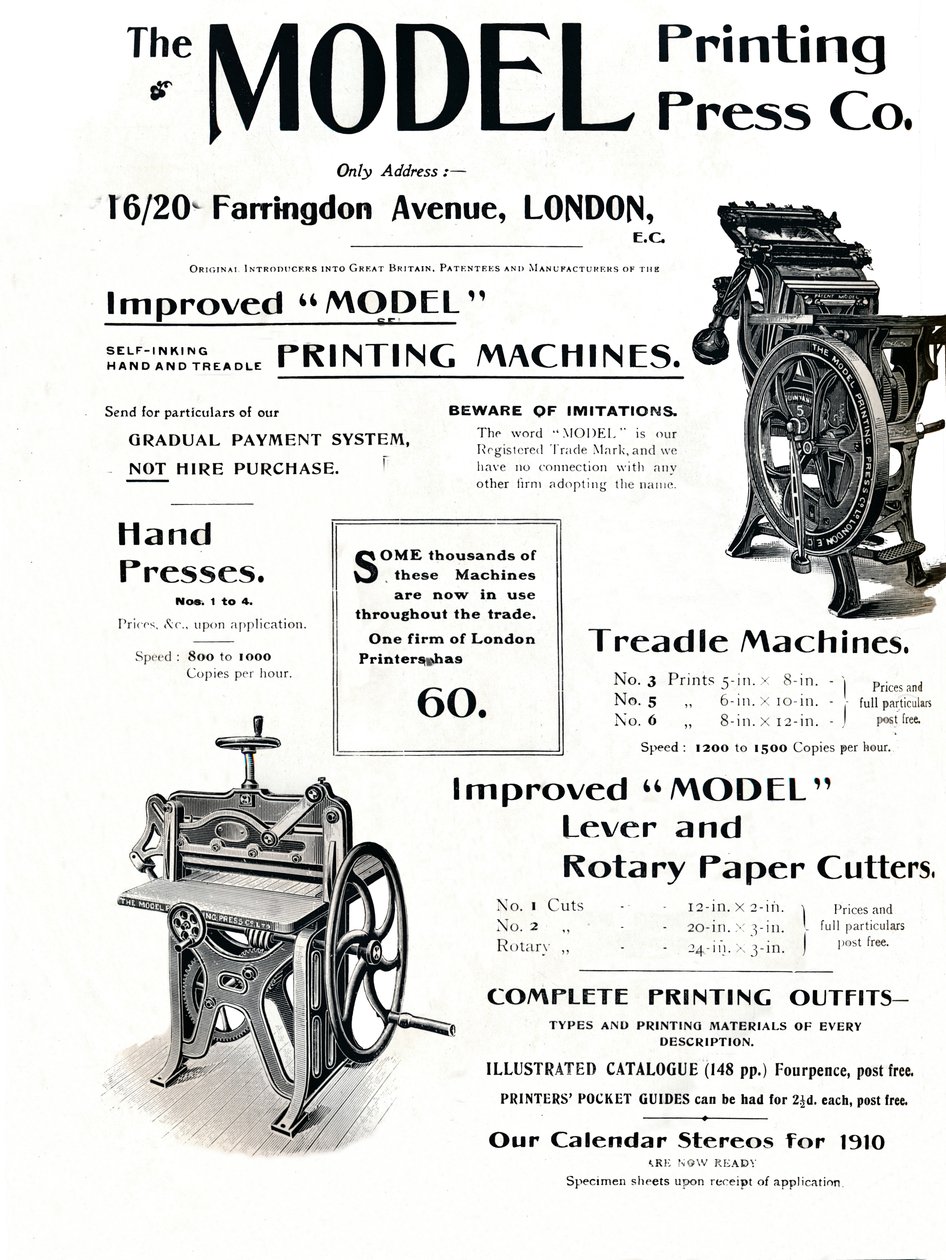 The Model Printing Press Co., 1910 autorstwa Unbekannt