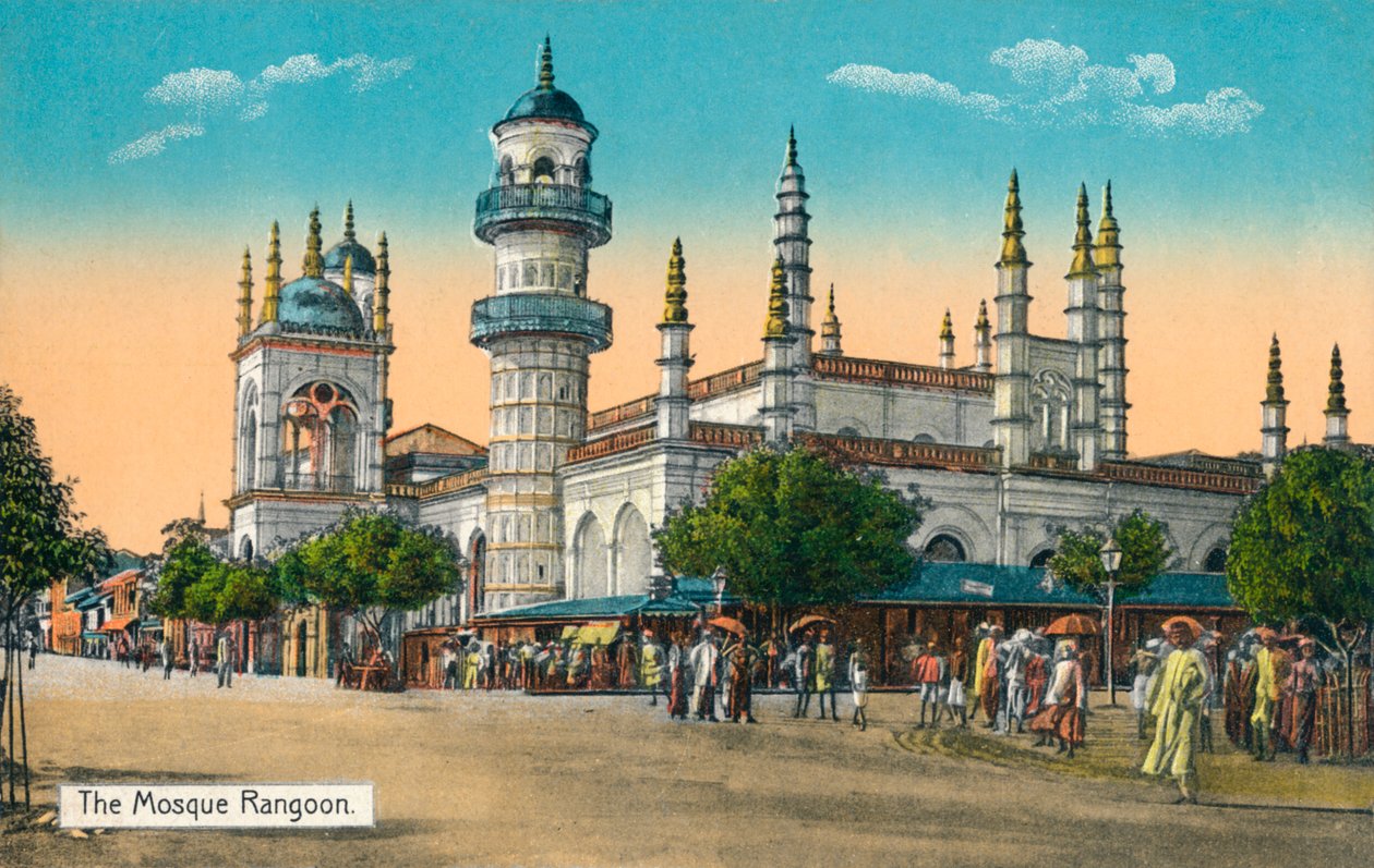 Meczet Rangun, ok. 1888 r. autorstwa Unbekannt