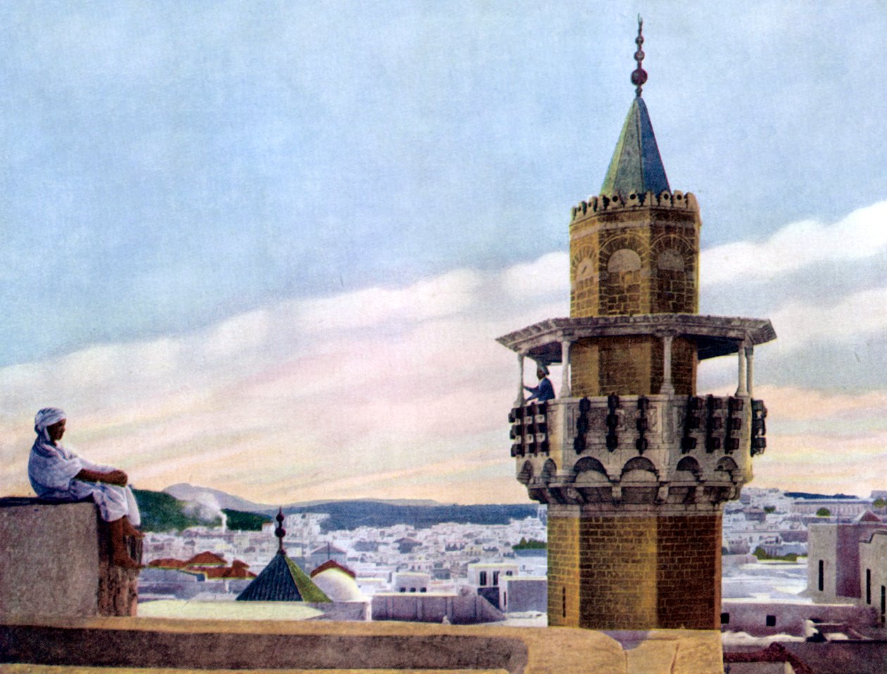 Muezin w swoim Minarecie wzywający wiernych do modlitwy, 1926 autorstwa Unbekannt