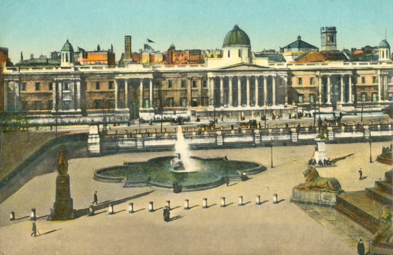 Galeria Narodowa i Trafalgar Square, Londyn, ok. 1910. autorstwa Unbekannt
