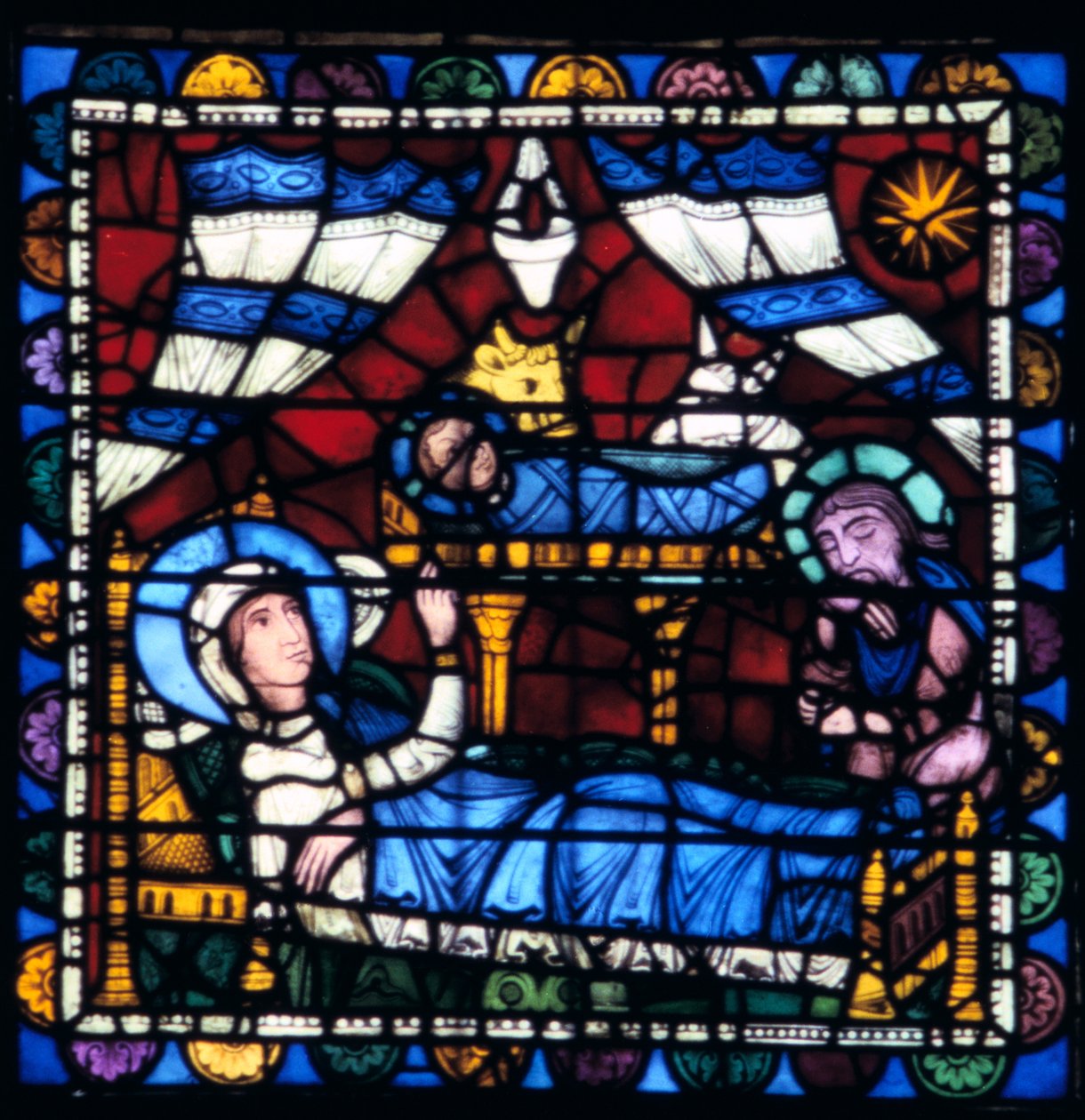 Narodzenia, witraż, katedra w Chartres, Francja, 1194-1260 autorstwa Unbekannt
