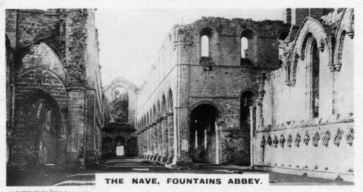 Nawa, opactwo Fountains, North Yorkshire, ok. 1920 r. autorstwa Unbekannt