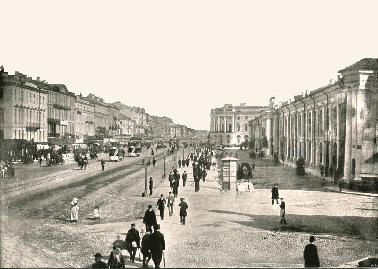Newski Prospekt, Petersburg, Rosja, 1895. autorstwa Unbekannt