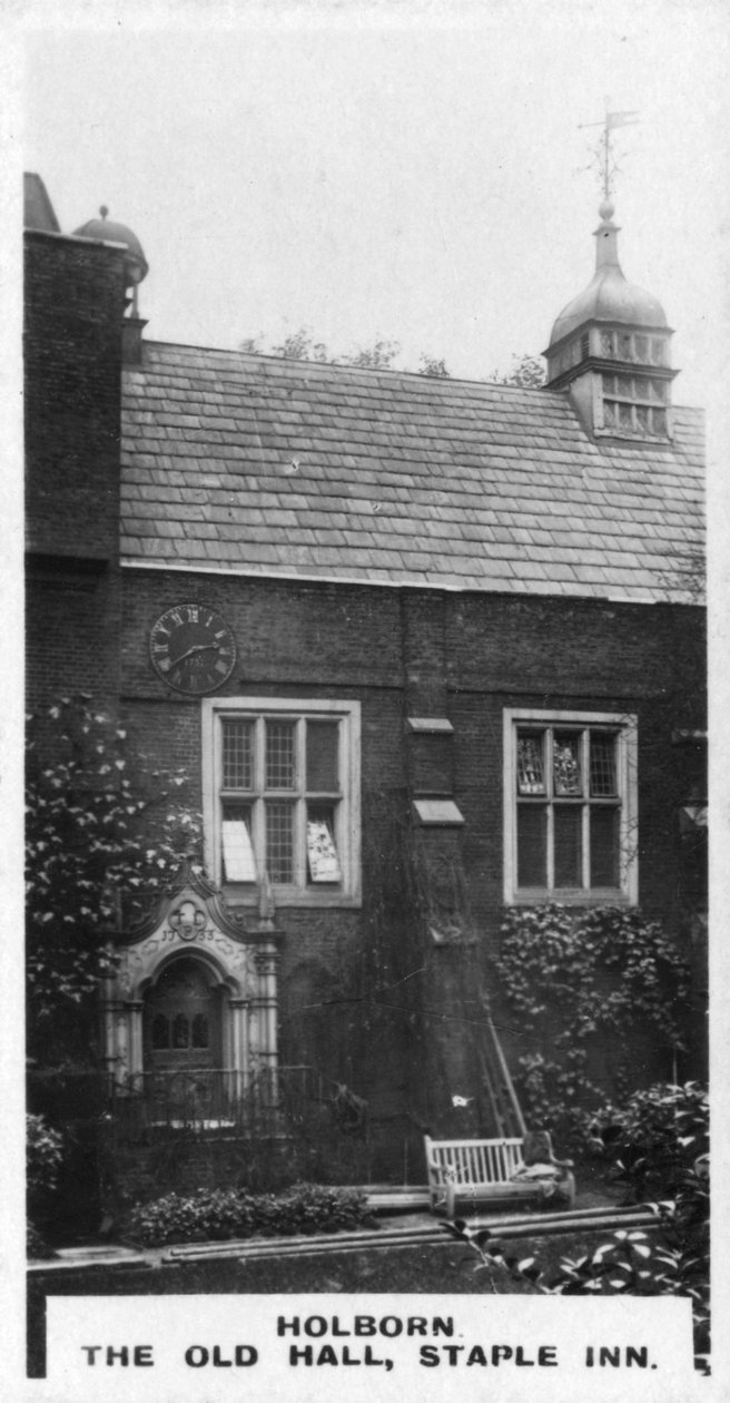 Old Hall, Staple Inn, Holborn, Londyn, ok. 1920 autorstwa Unbekannt