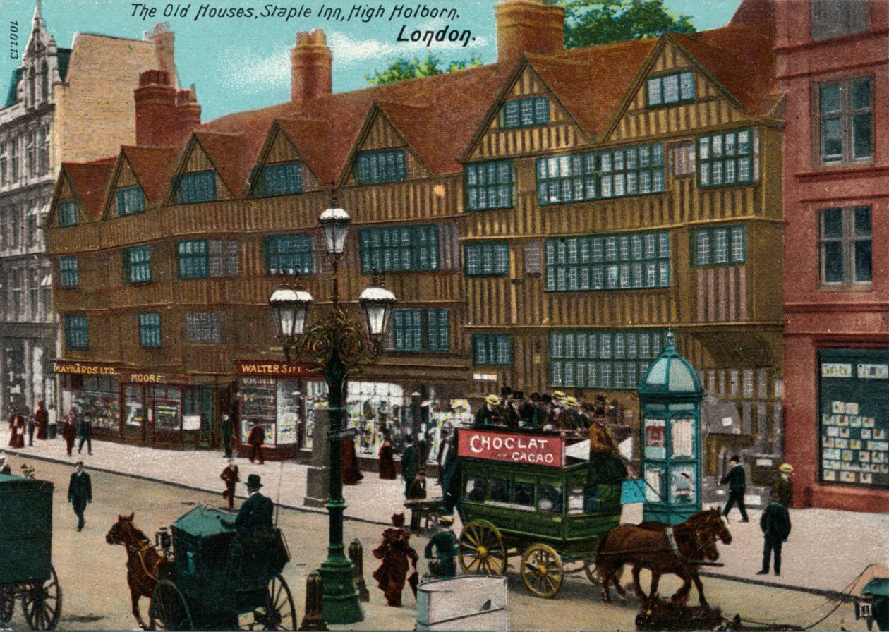 Stare domy, Staple Inn, High Holborn, Londyn, 1905 autorstwa Unbekannt