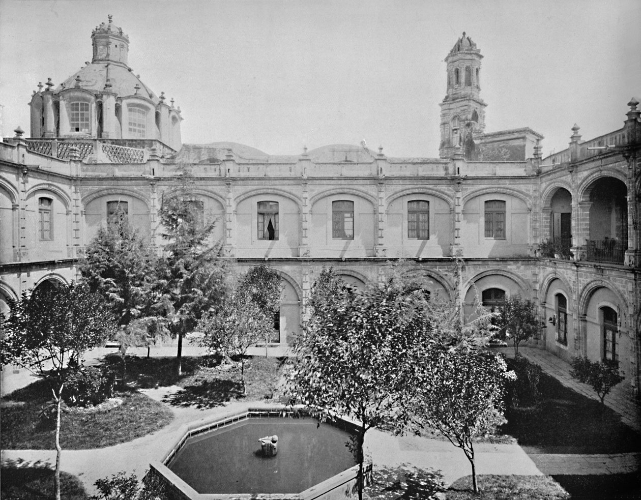 Stary klasztor San Hipolito, miasto Meksyk, c1897. autorstwa Unbekannt