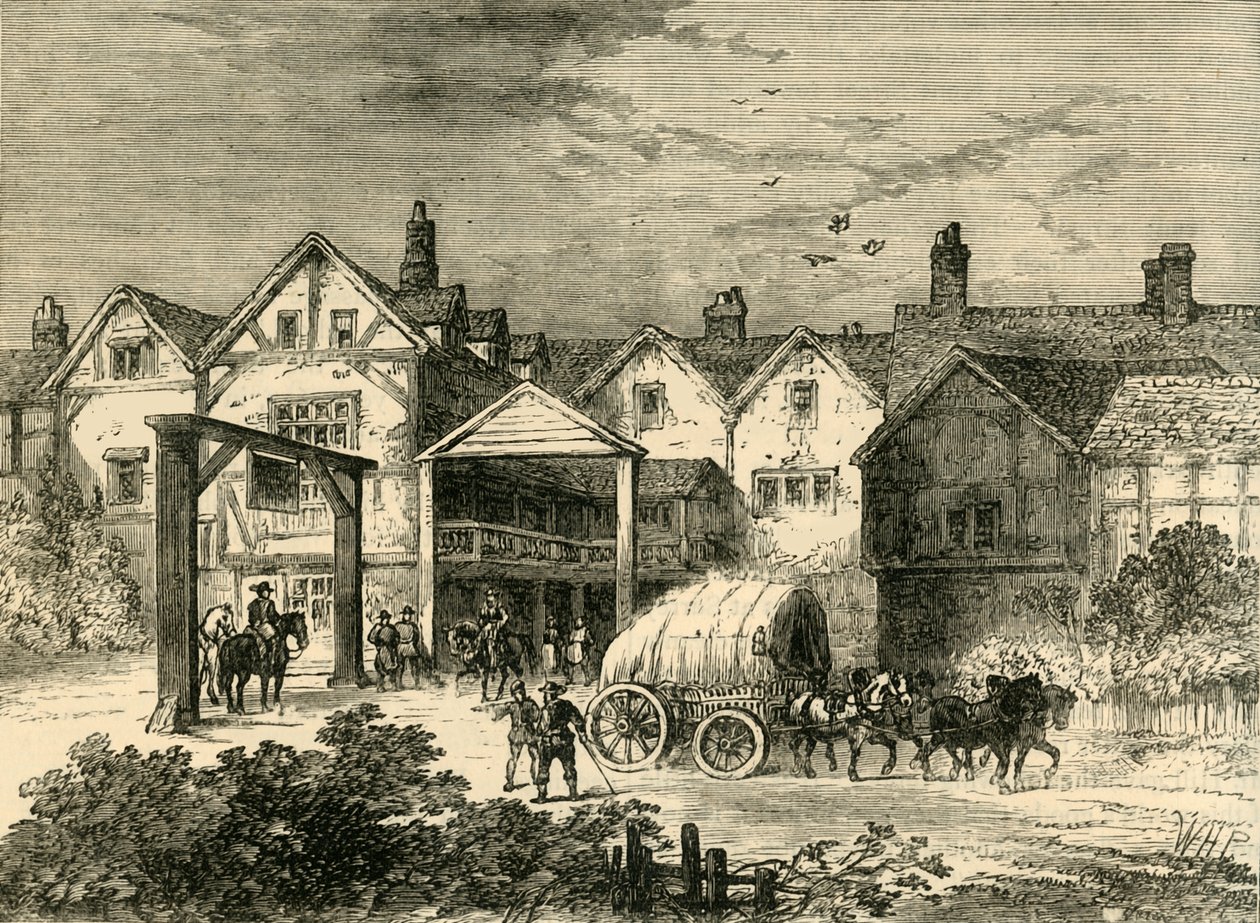 Old Tabard Inn, XVII w., ok. 1878 r. autorstwa Unbekannt