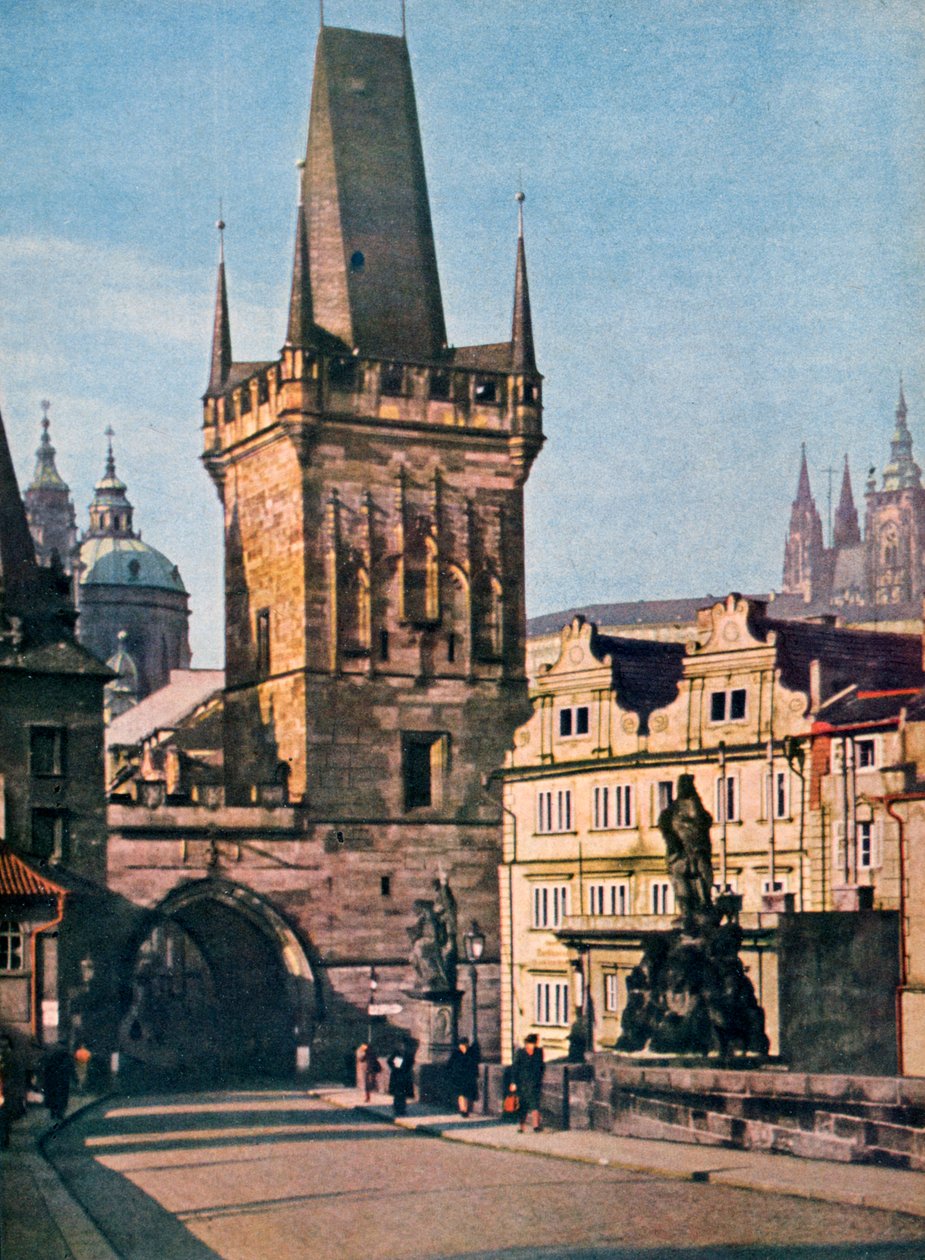 Koniec Starego Miasta przy moście Króla Karola, Praga, Czechy, 1943 autorstwa Unbekannt