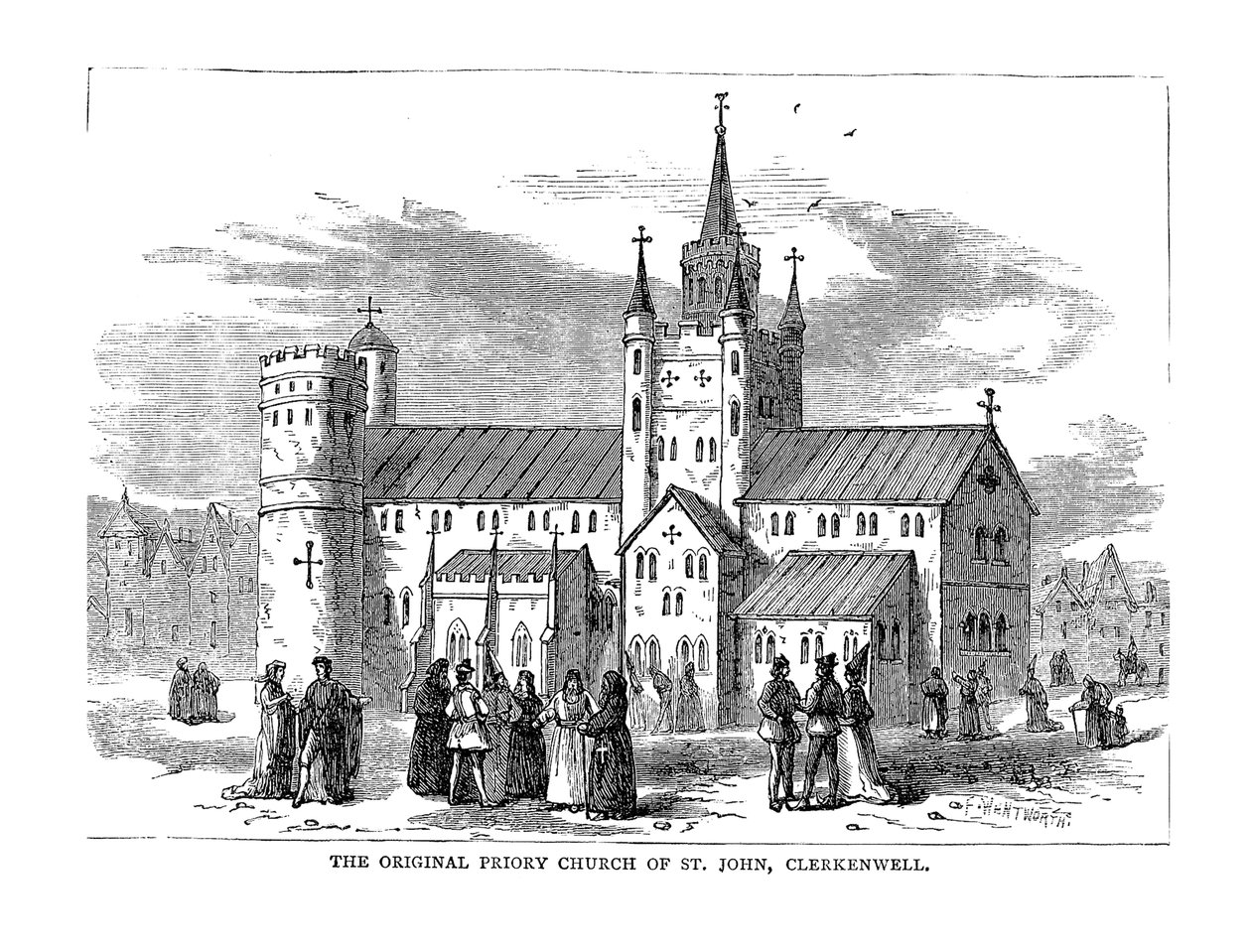 Pierwotny kościół przeoratowy św. Jana, 1878 r. autorstwa Unbekannt