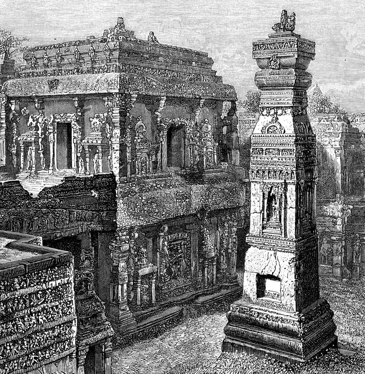 Pałac Kailash, Ellora, Indie, 1895 autorstwa Unbekannt