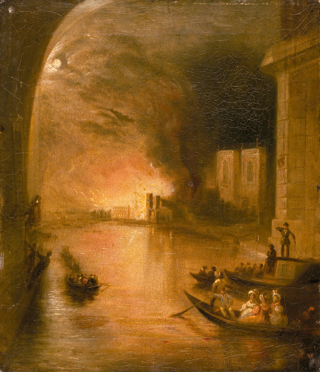 „Pałac Westminster w ogniu”, 1834 autorstwa Unbekannt