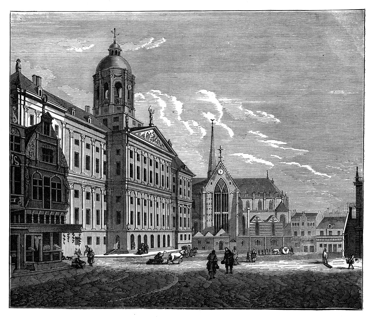 Pałac Królewski, Amsterdam, ok. 1890 r. autorstwa Unbekannt