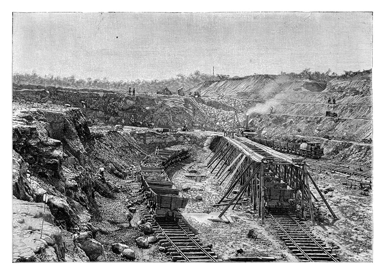Kanał Panamski w budowie, ok. 1890 autorstwa Unbekannt