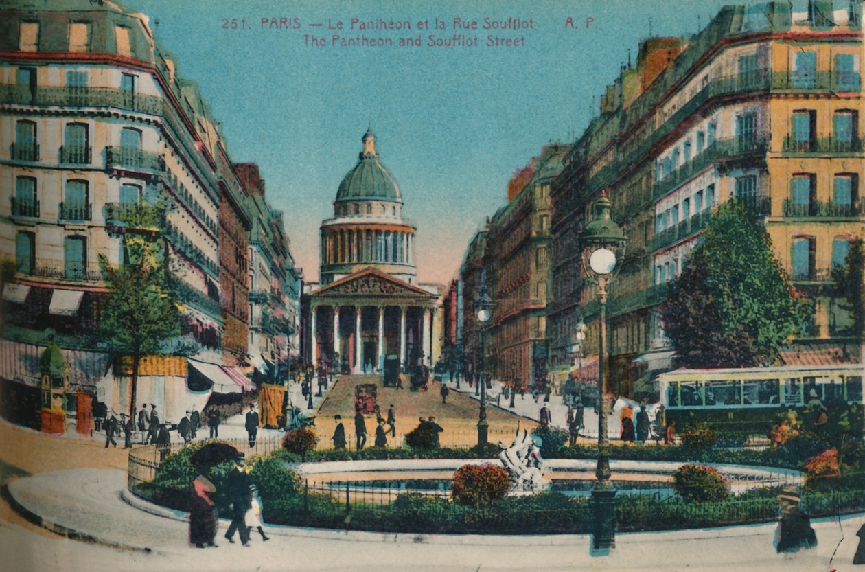 Panteon i Rue Soufflot, Paryż, ok. 1920 autorstwa Unbekannt