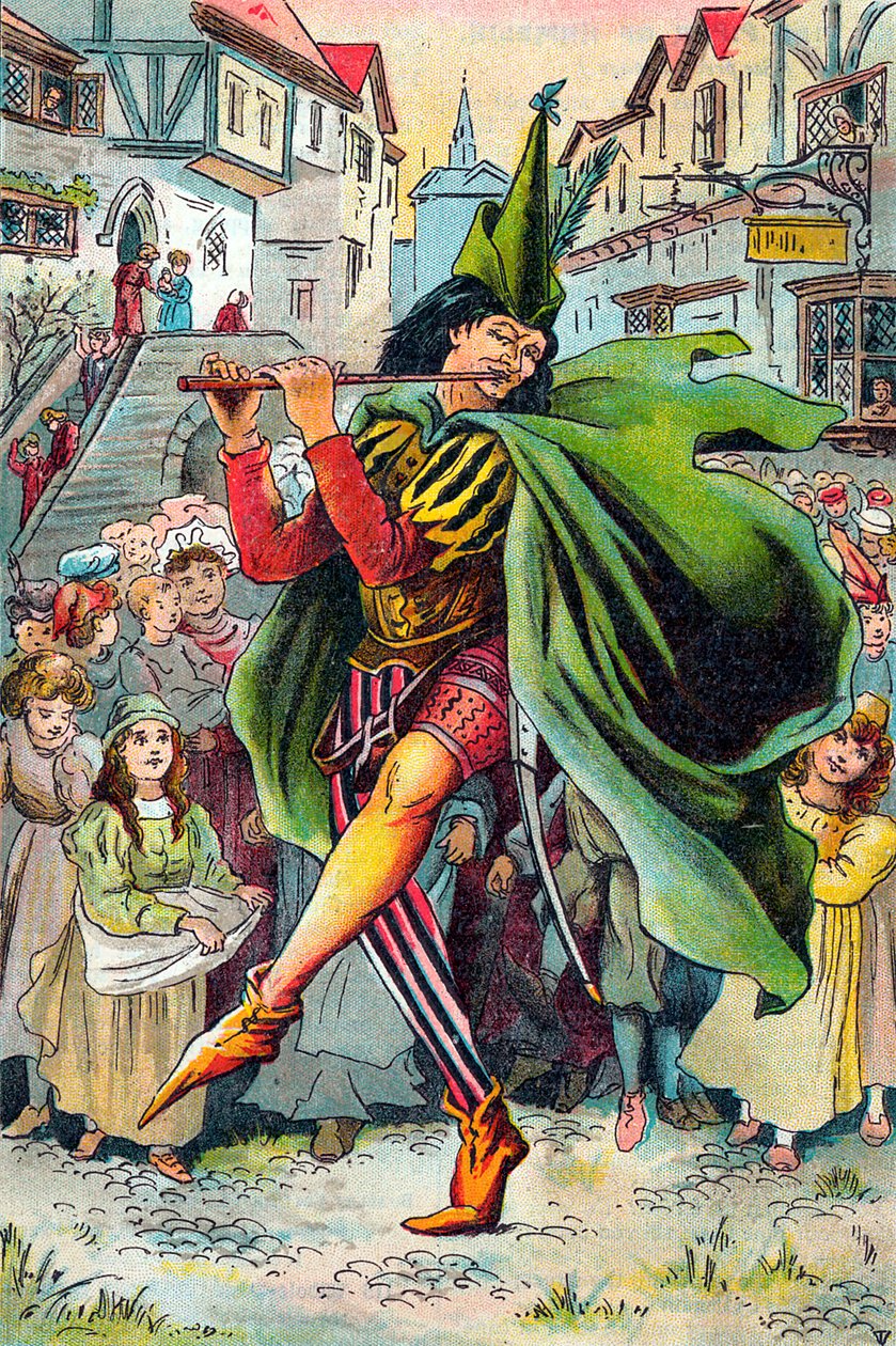 Pied Piper odprowadzający dzieci Hamelina, ok. 1899 r. autorstwa Unbekannt