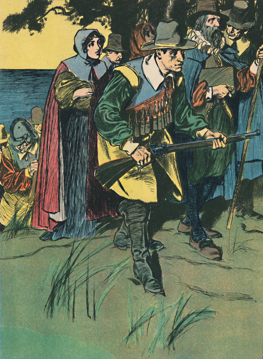 Ojcowie Pielgrzymi wkraczający do Nowego Świata, ok. 1907 r. autorstwa Unbekannt
