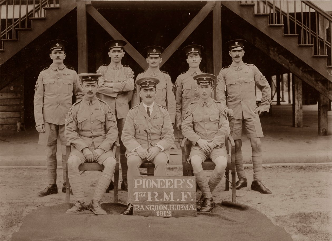 Pionierzy 1. Królewskiego Pułku Fizylierów Munsterskich, Rangun, Birma, 1913. autorstwa Unbekannt