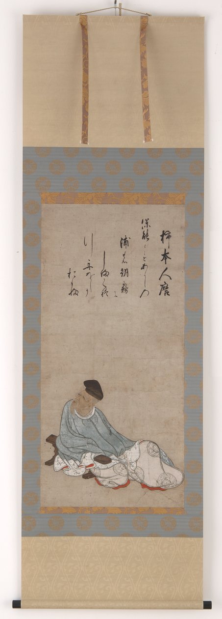 Te Poeta Kakimoto no Hitomaro, Muromachi lub Momoyama Perio d, 16. linia Tsury. autorstwa Unbekannt