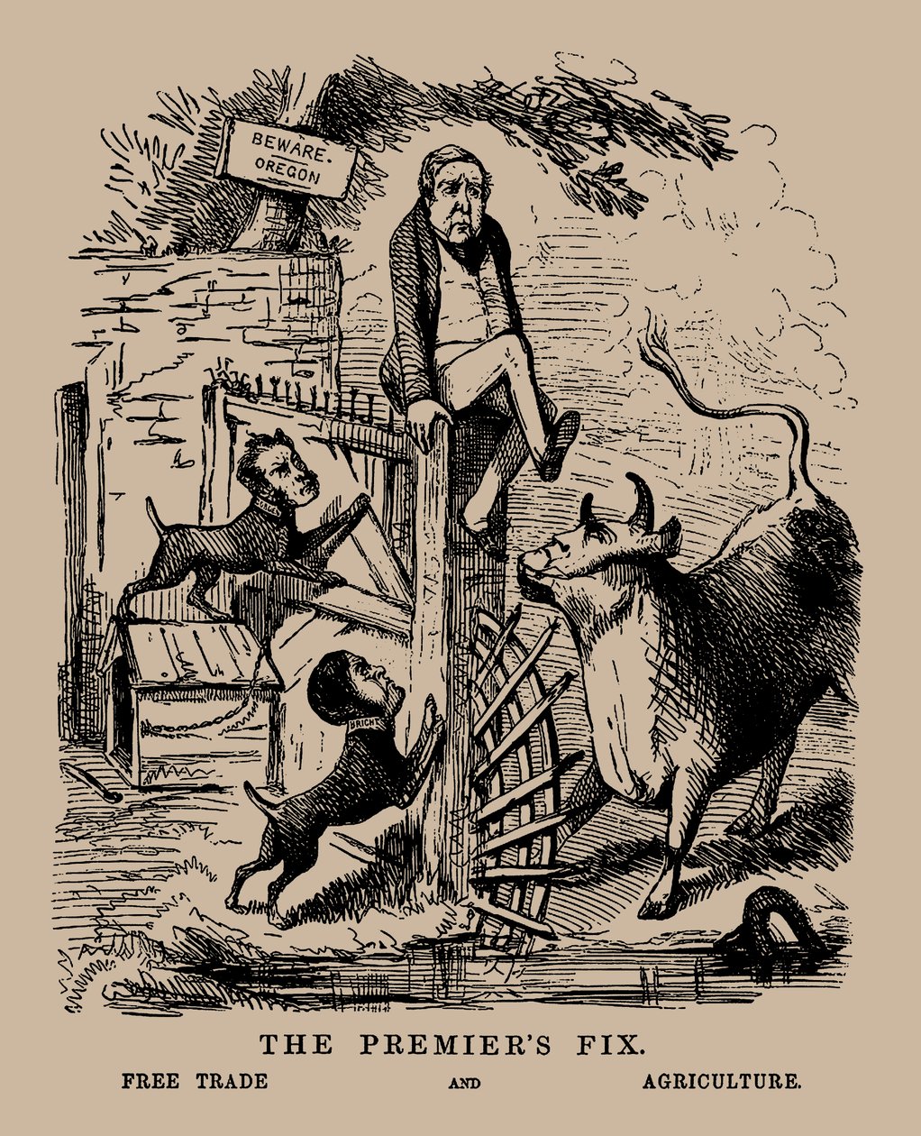 Poprawka premiera. Wolny handel i rolnictwo Peel między wolnym handlem a ochroną, kwiecień 1845. autorstwa Unbekannt