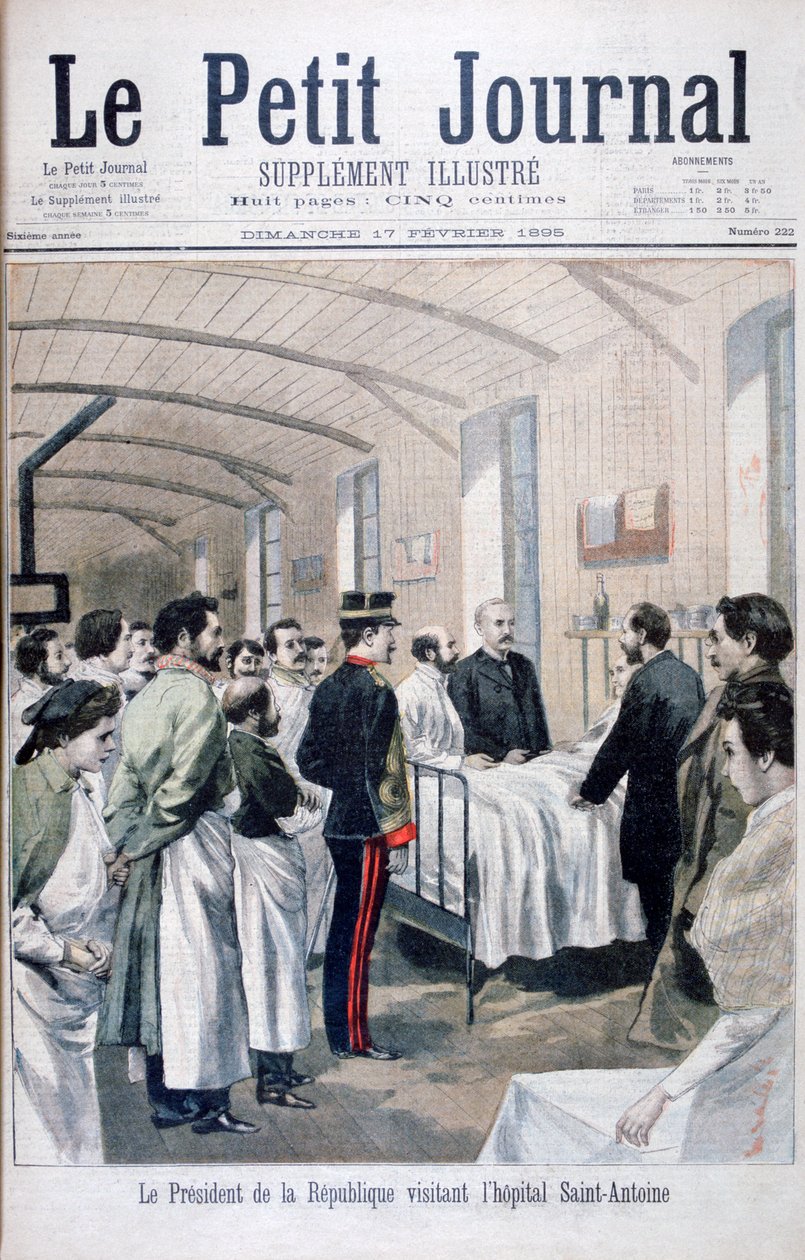 Prezydent Republiki Felix Faure, wizyta w szpitalu Saint-Antoine, Paryż, 1895 autorstwa Unbekannt
