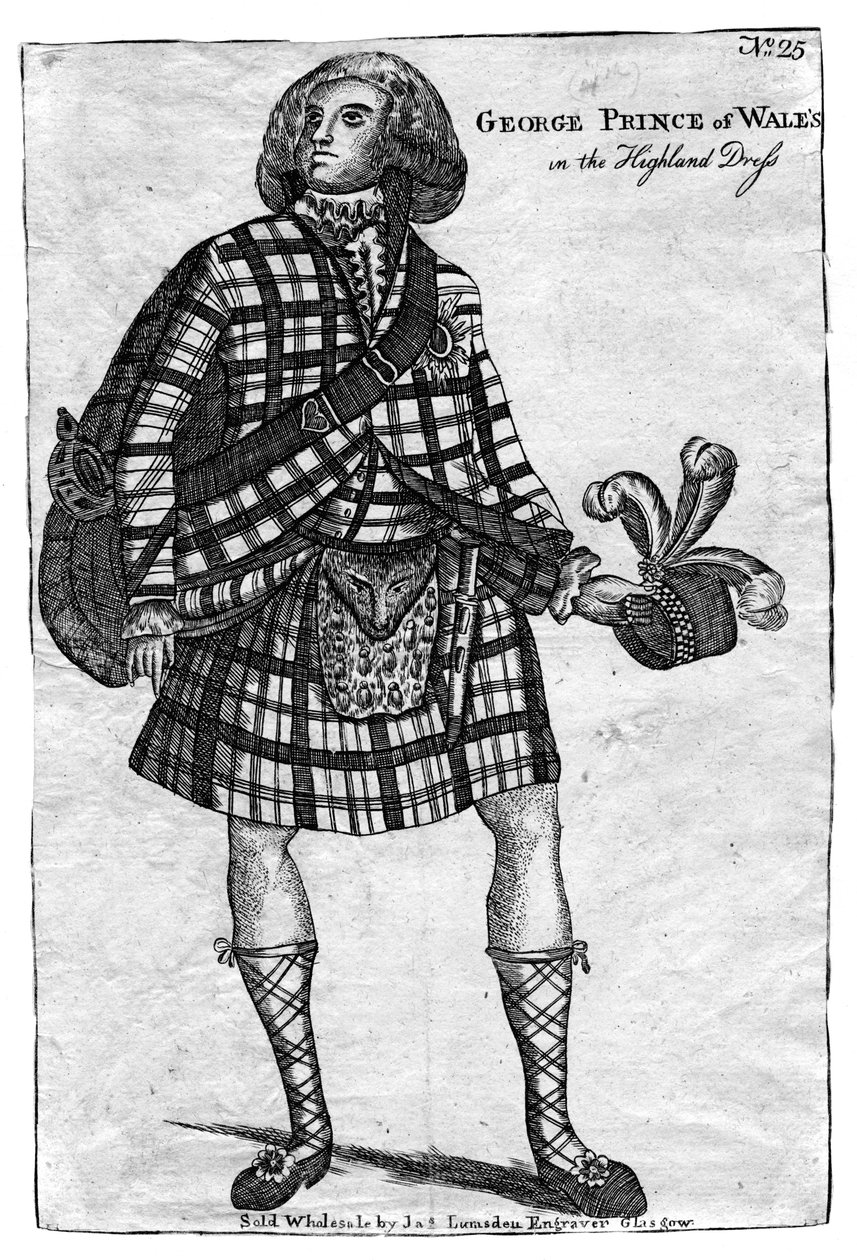 Książę Walii, przyszły król Jerzy IV 1762-1830, w stroju góralskim autorstwa Unbekannt