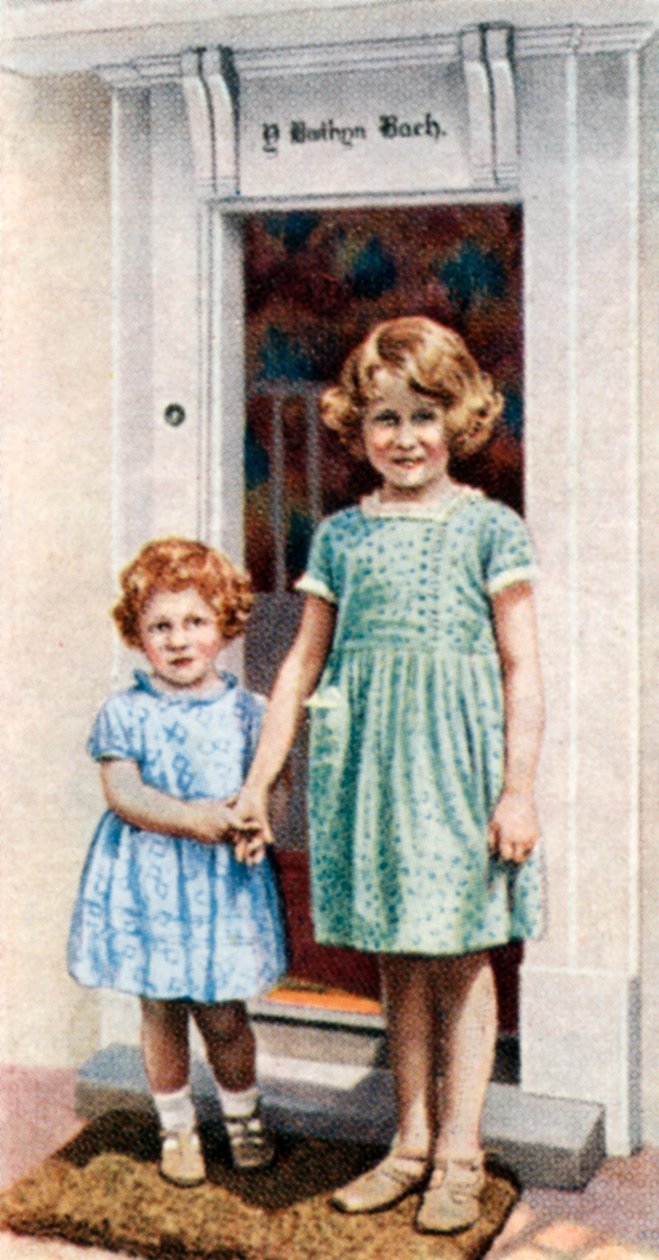 Księżniczki Elżbieta i Małgorzata Róża przy drzwiach Małego Domku, 1933, c1935 autorstwa Unbekannt