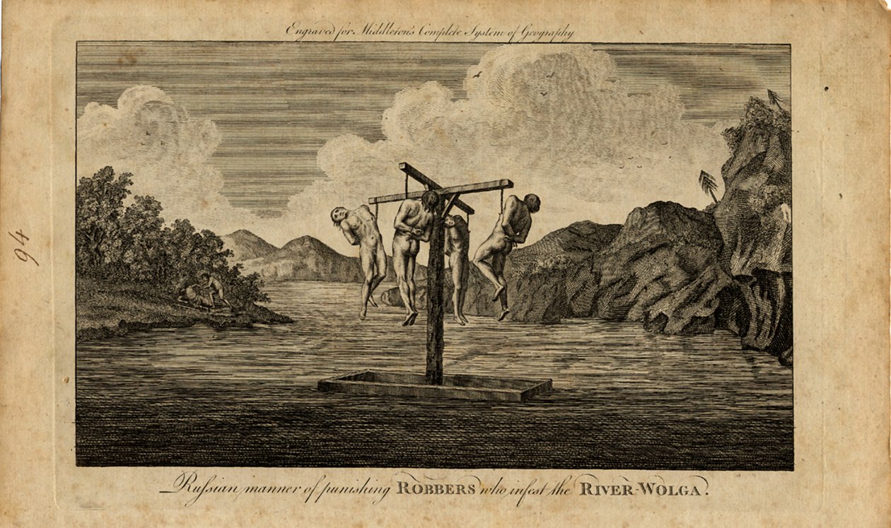 Kara rosyjskich rabusiów nad Wołgą, 1778 autorstwa Unbekannt
