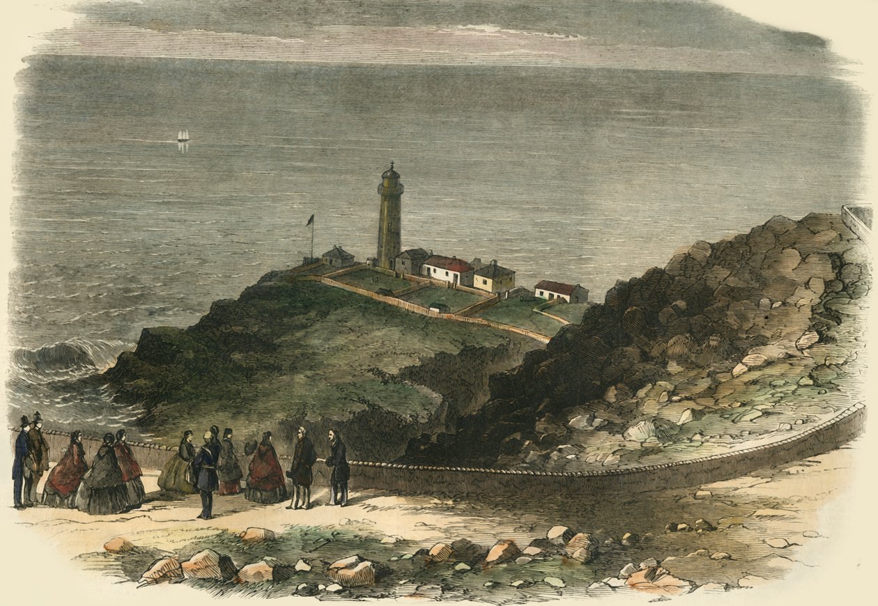 Królowa odwiedzająca latarnię morską South Stack, Holyhead..., 1853, 1861. autorstwa Unbekannt