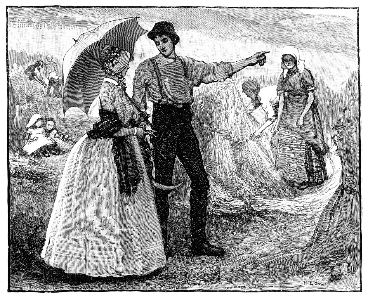Królowa i Żniwiarze w zamku Blair, ok. 1840, 1900 autorstwa Unbekannt