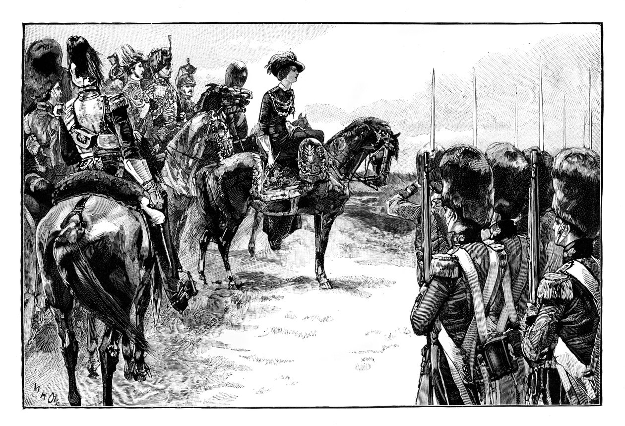 Królowa w obozie w Chobham, Surrey, 1853, 1888 autorstwa Unbekannt
