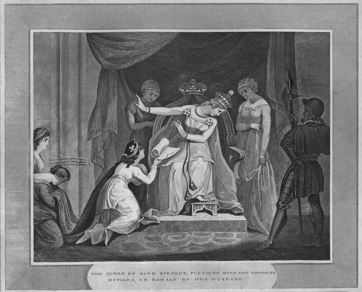 Królowa króla Stefana, wstawiennictwo u cesarzowej Matyldy w imieniu jej męża, 1838 autorstwa Unbekannt